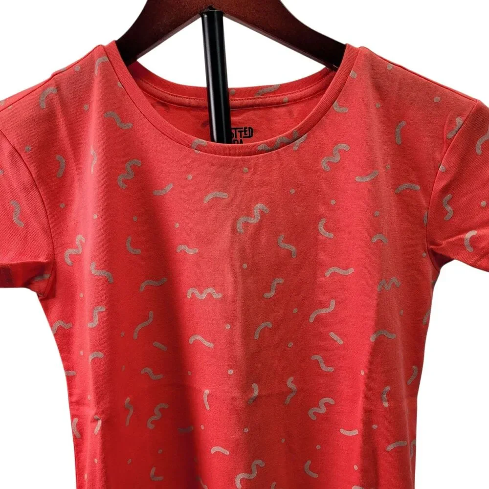 Spotted Zebra Girl Coral Short Sleeve Dress with Pattern Size Medium(8)